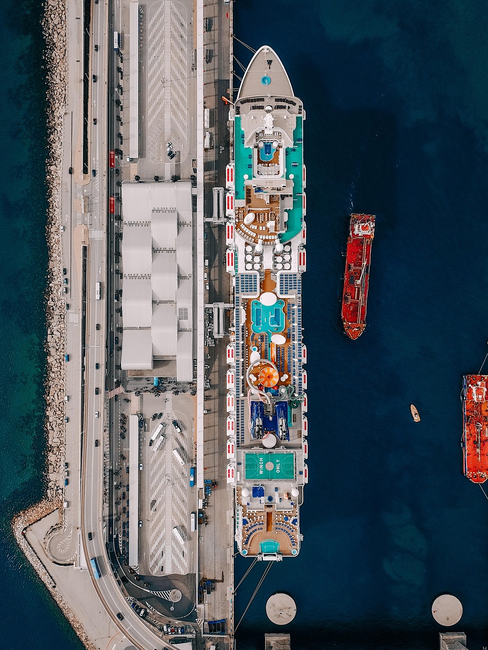cruise ship aerial ocean